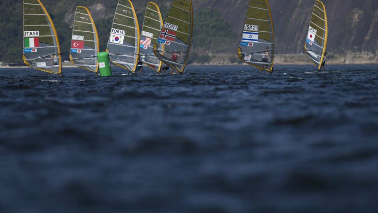 Windsurfers on Guanabara Bay