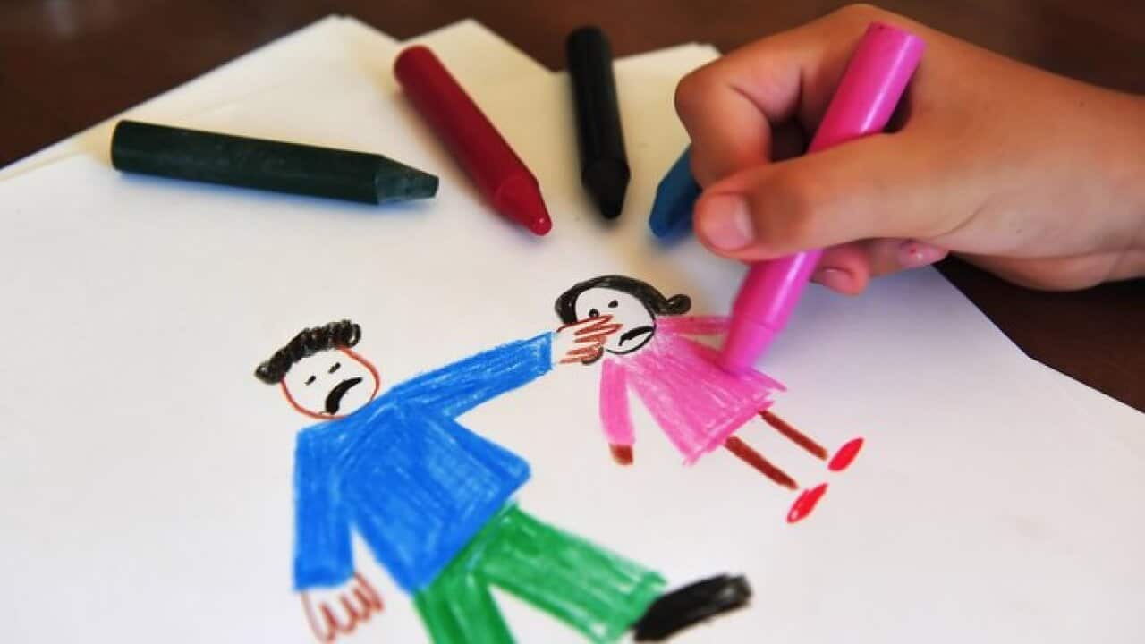 Drawing shows young girls inner feelings about being abused