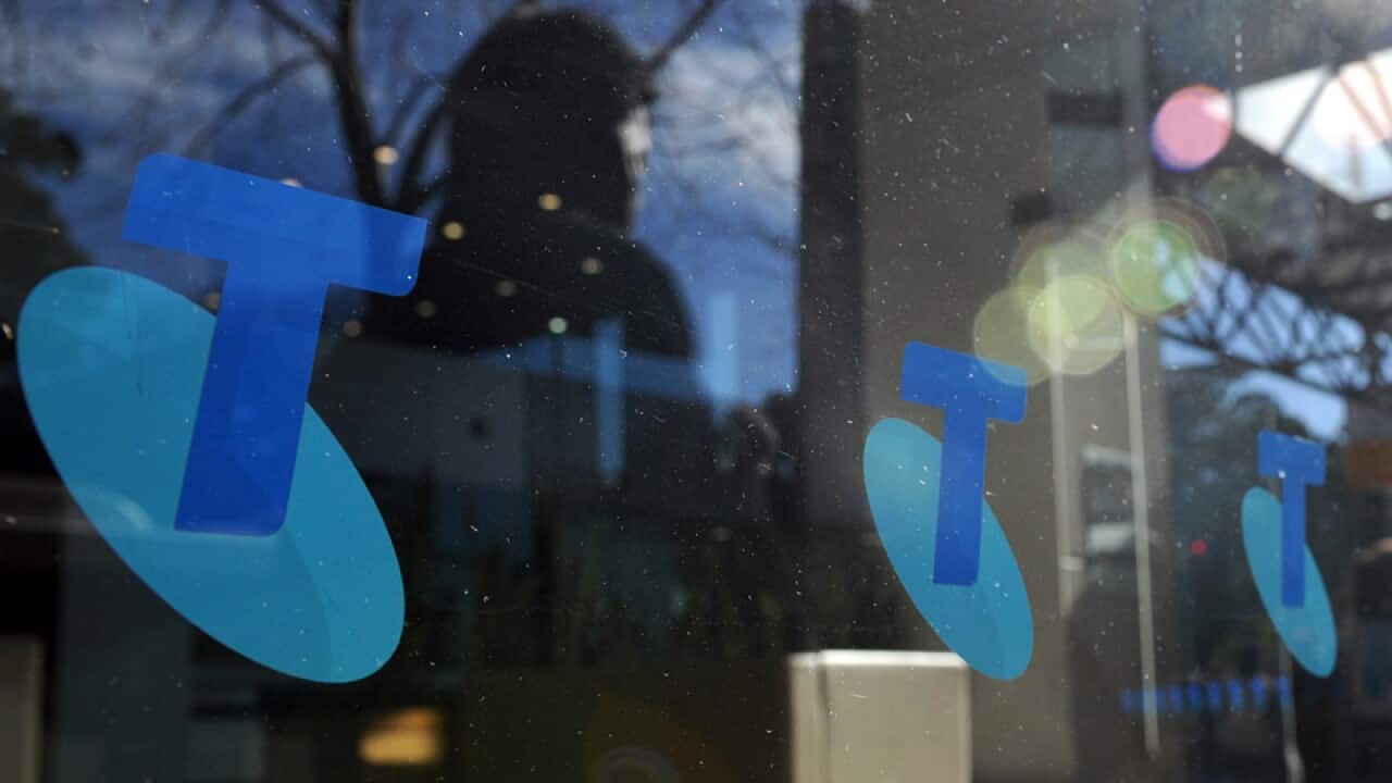 Signage at a Telstra store in Sydney