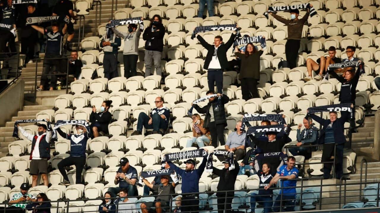 Melbourne Victory fans during an A-League match