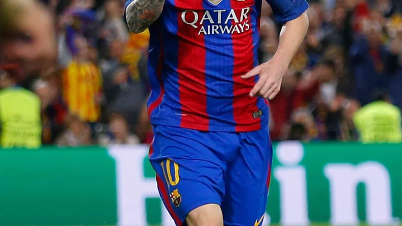 Lionel Messi Barcelona Manchester City UEFA Champions League