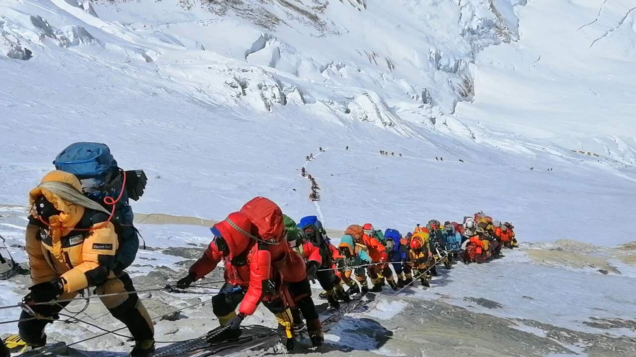 Crowded Everest Nepal Mountain