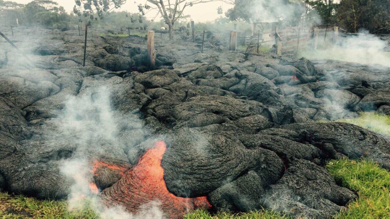 The lava flow from Hawaii's Kilauea volcano