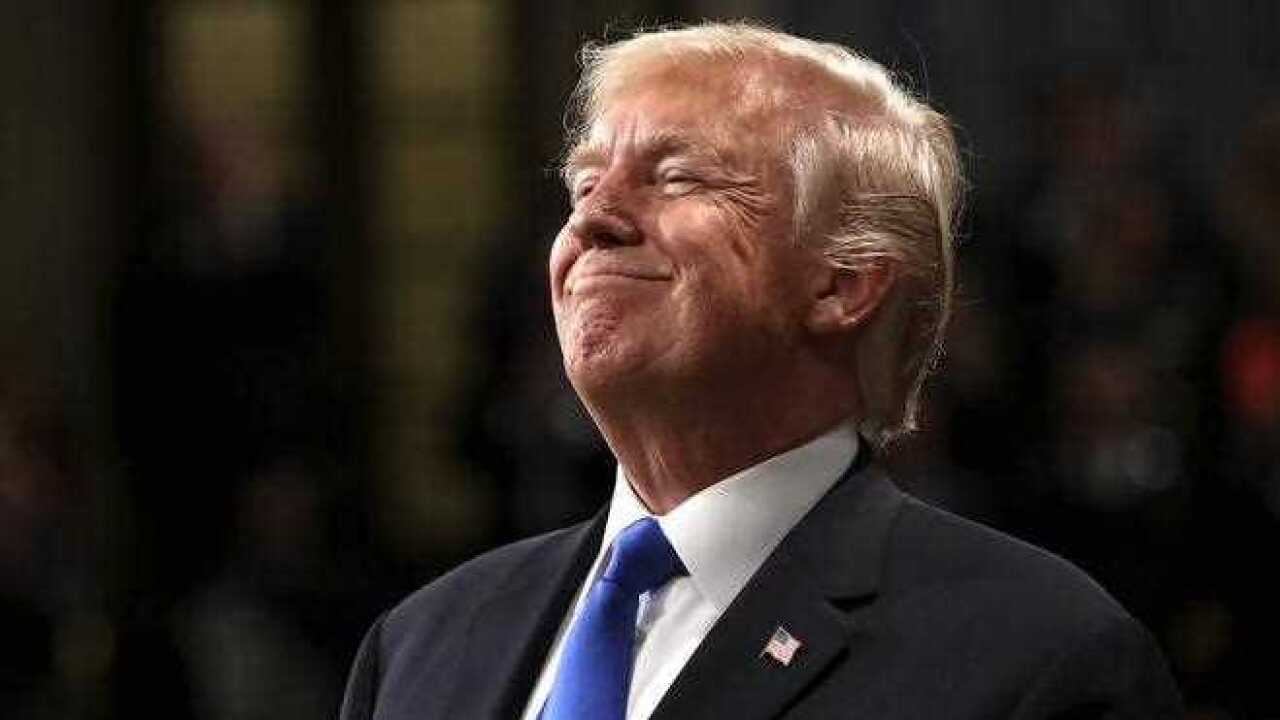 President Donald Trump smiles during State of the Union address in the House chamber of the U.S. Capitol to a joint session of Congress