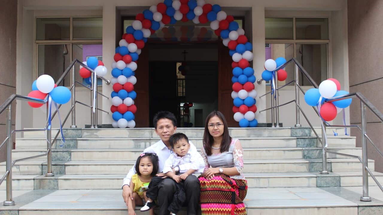 Thian Thang and his young family from Myanmar have become Australian citizens (Supplied SBS).jpg