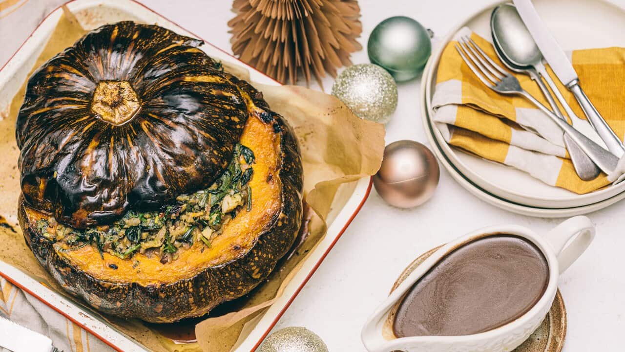 Stuffed Whole Pumpkin with Gravy