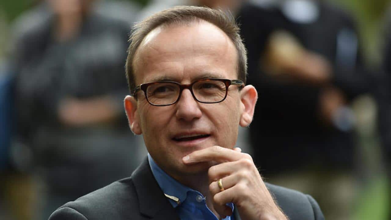 Australian Greens Treasury spokesperson and Federal member for Melbourne Adam Bandt is seen during a Uni Cuts Rally in Melbourne, Wednesday, May 11, 2016. (AAP Image/Tracey Nearmy) NO ARCHIVING