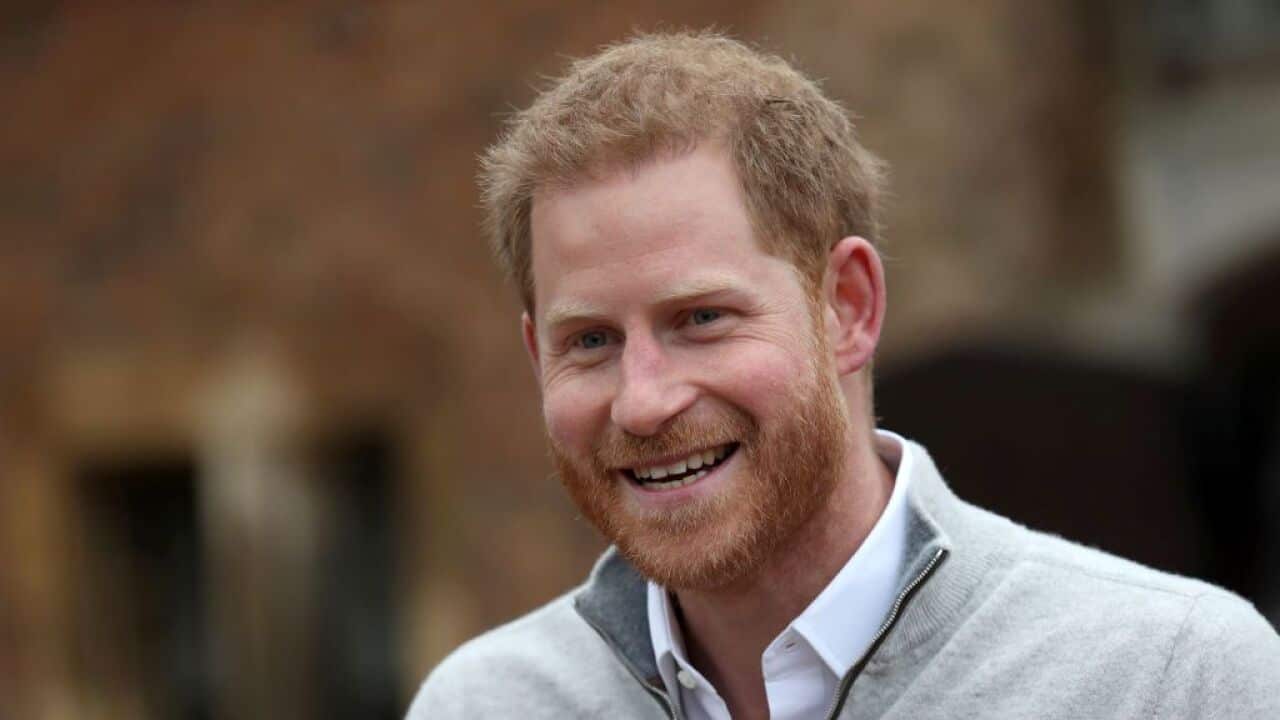 Prince Harry, Duke of Sussex, speaks to  the media at Windsor Castle.
