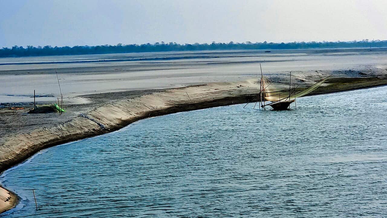 A net along the Brahmaputra river, Assam, India.