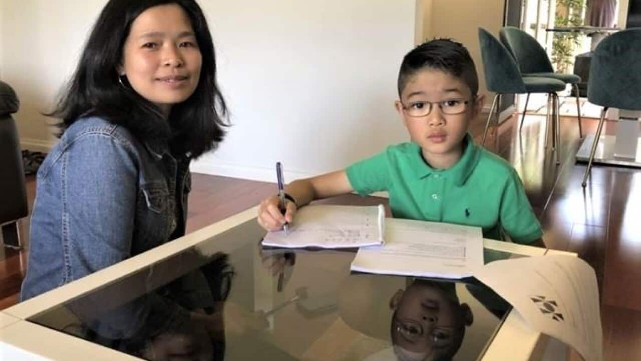 Ethan Chung with his mother Aye Min
