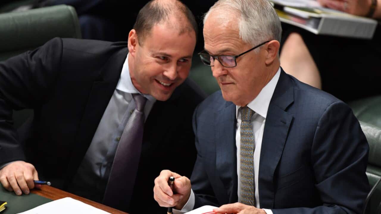 Josh Frydenberg, left, and Malcolm Turnbull