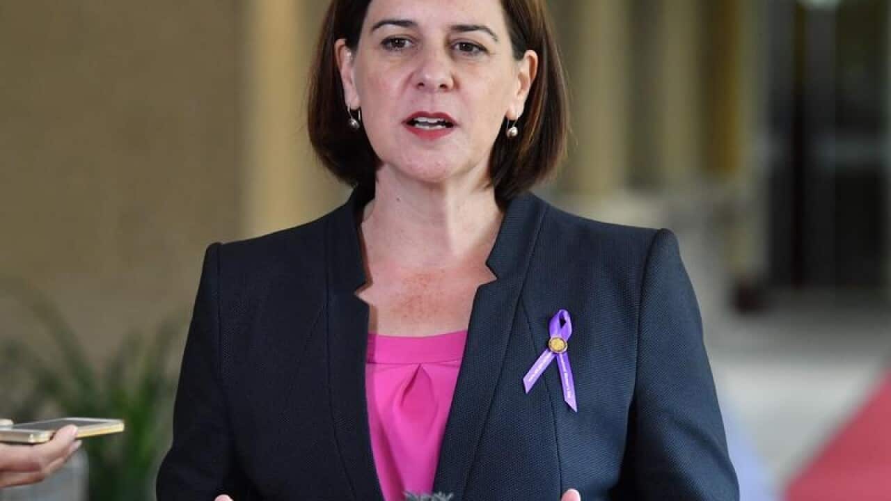 Queensland LNP leader Deb Frecklington addresses media in Brisbane.