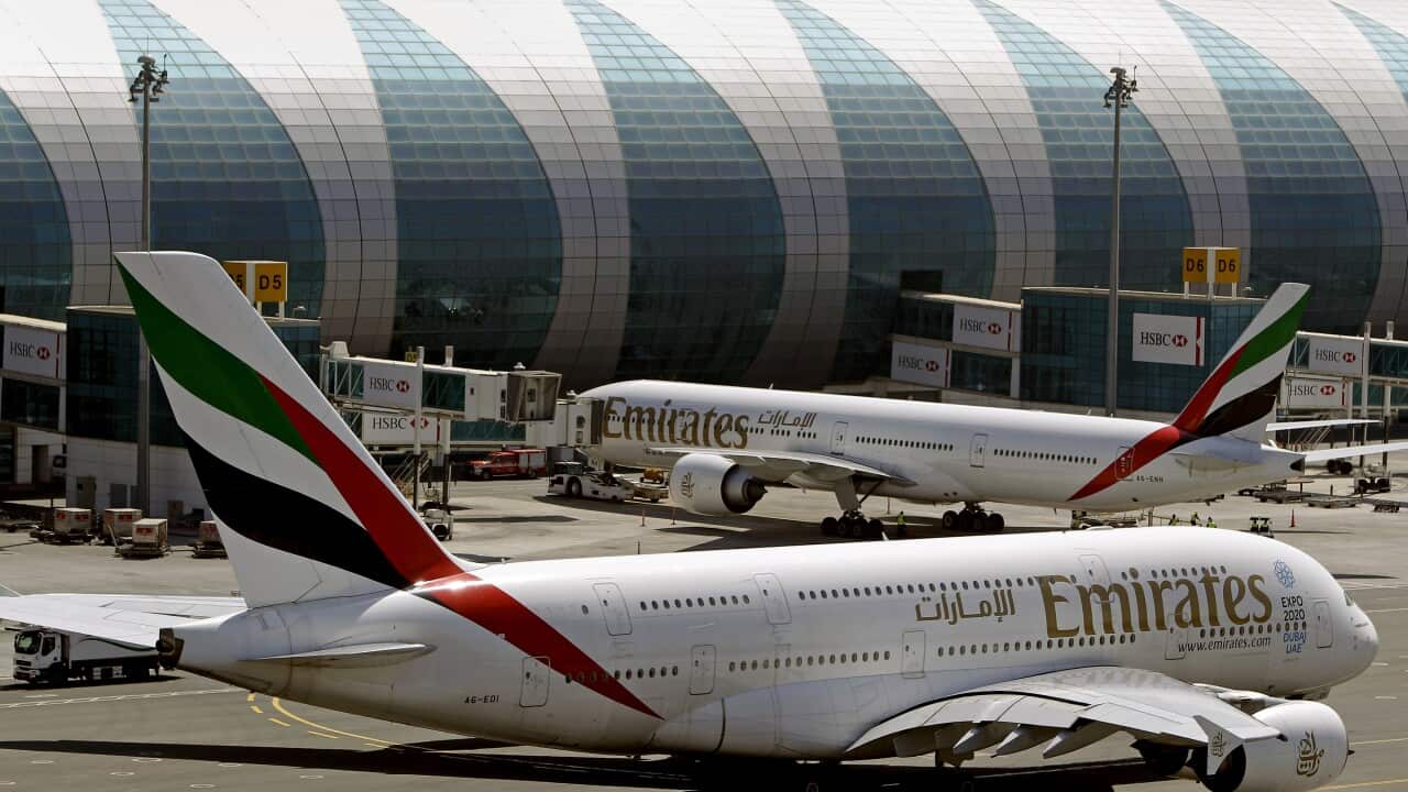 (File Image) Emirates planes parked at Dubai International airport in the UAE in 2014.