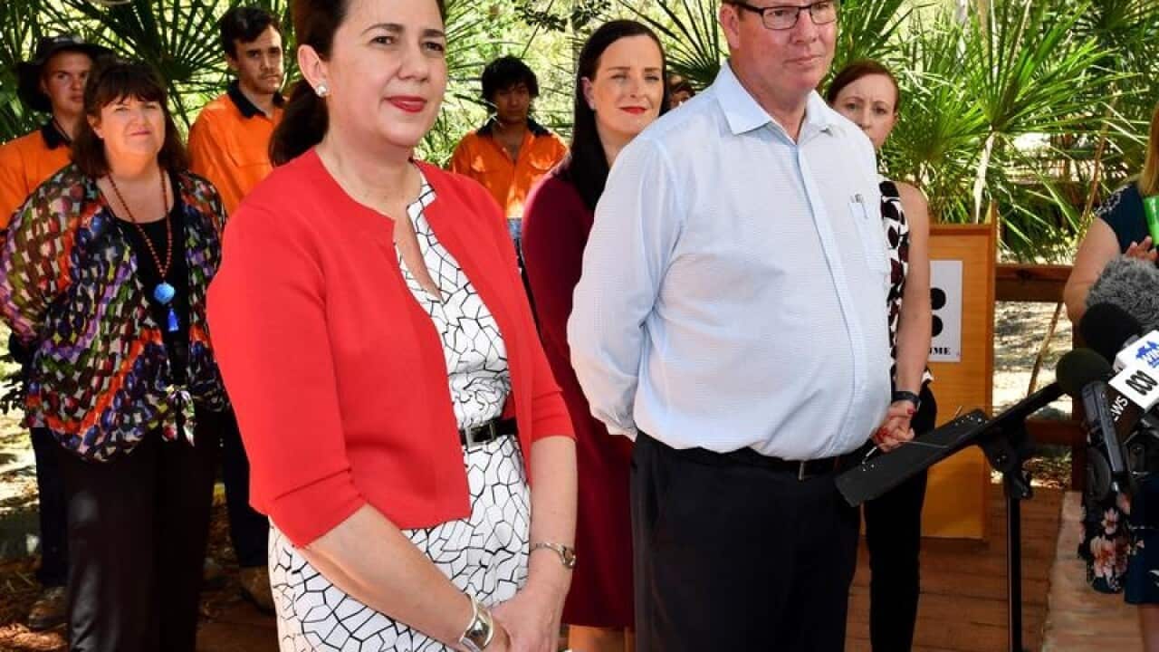 Annastacia Palaszczuk and Rockhampton candidate Barry O'Rourke