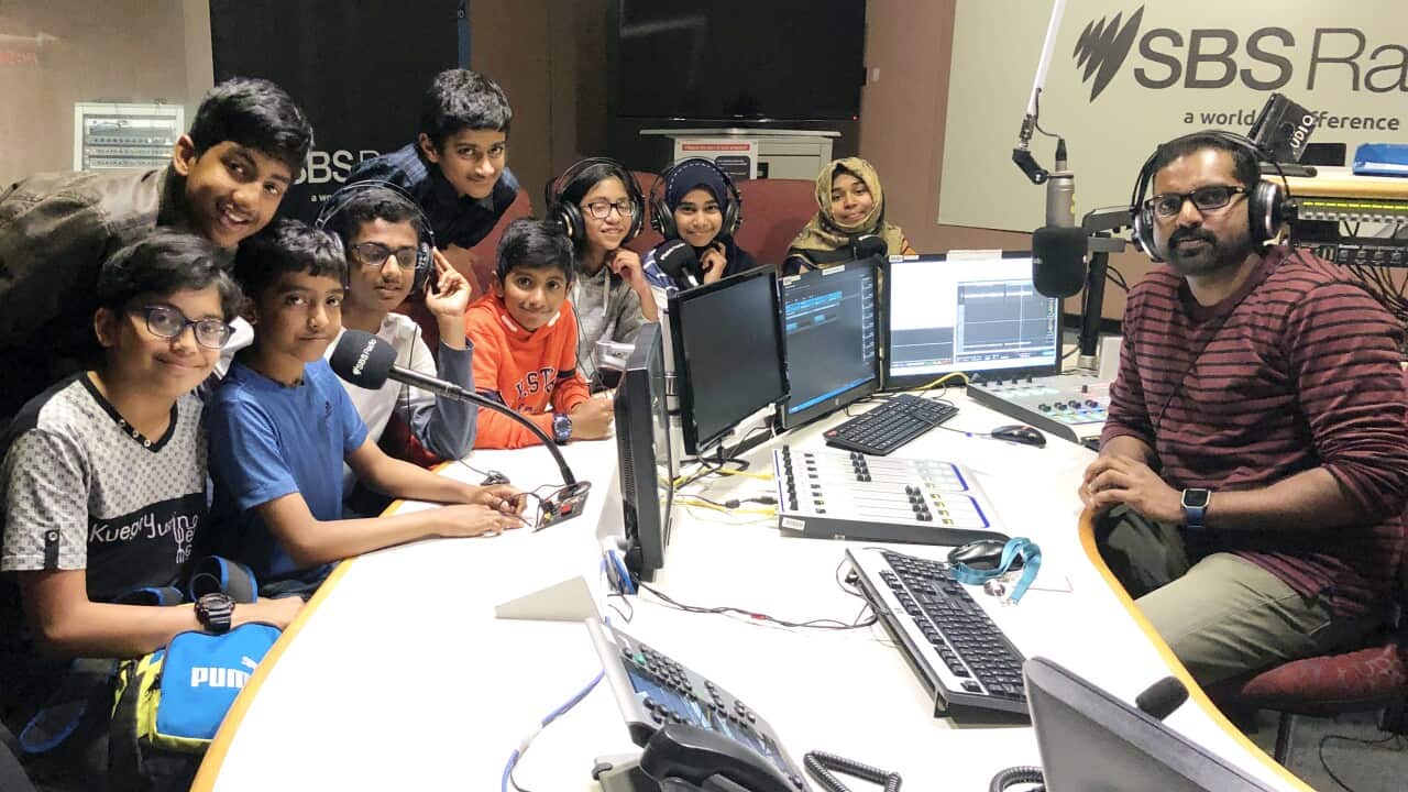 Pallikoodam kids at SBS studio