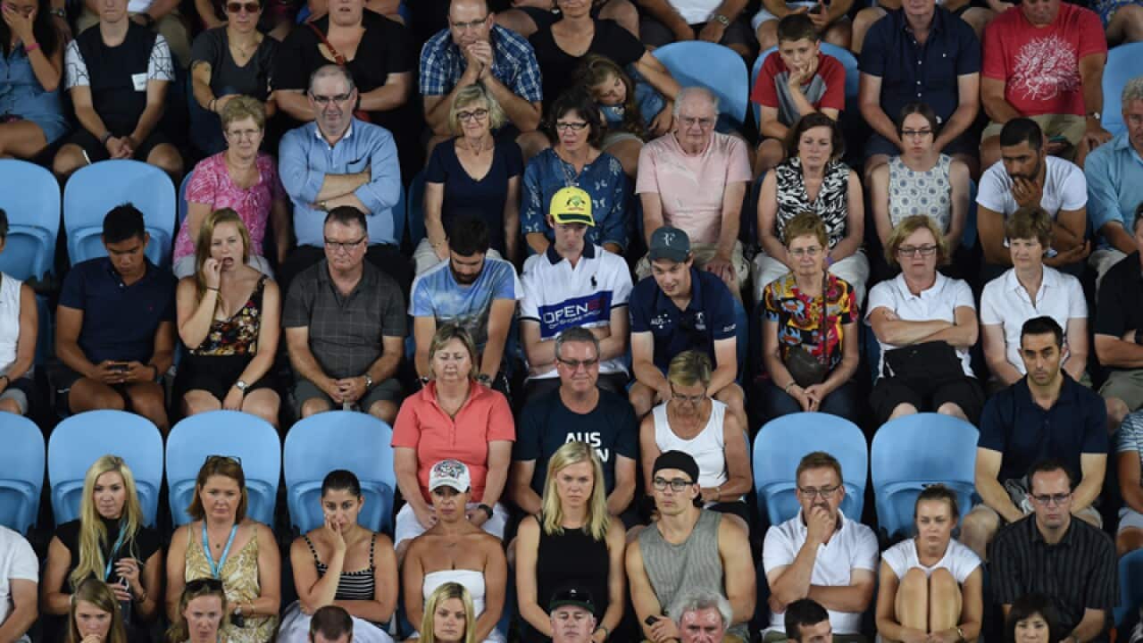 Spectators at the Australian Open