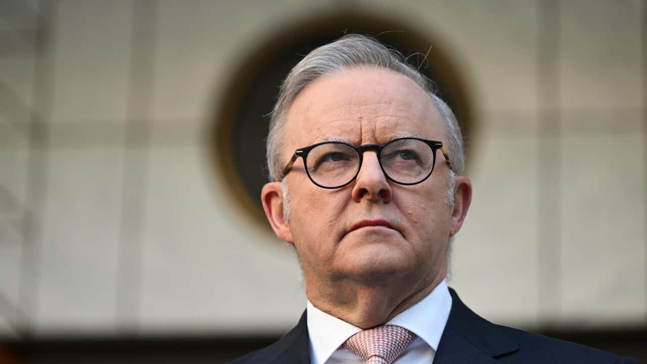 Australian Prime Minister Anthony Albanese speaks to the media during a press conference at Parliament House in Canberra, Tuesday, January 13, 2026. AAP.