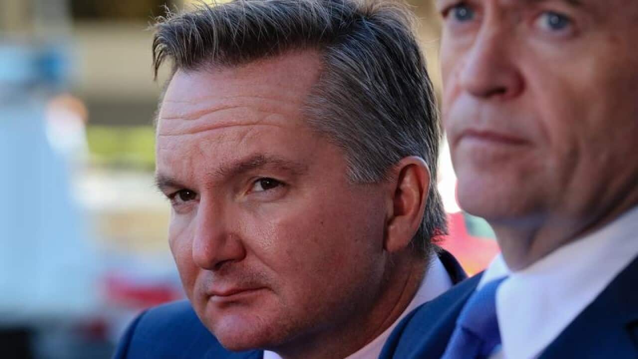 Shadow Treasurer Chris Bowen (L) with ALP leader Bill Shorten