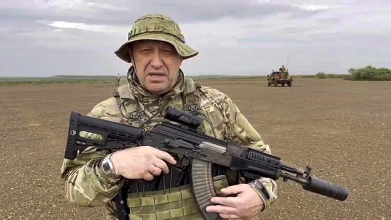 Yevgeny Prigozhin, the owner of the Wagner Group at an unknown location in May 2023.