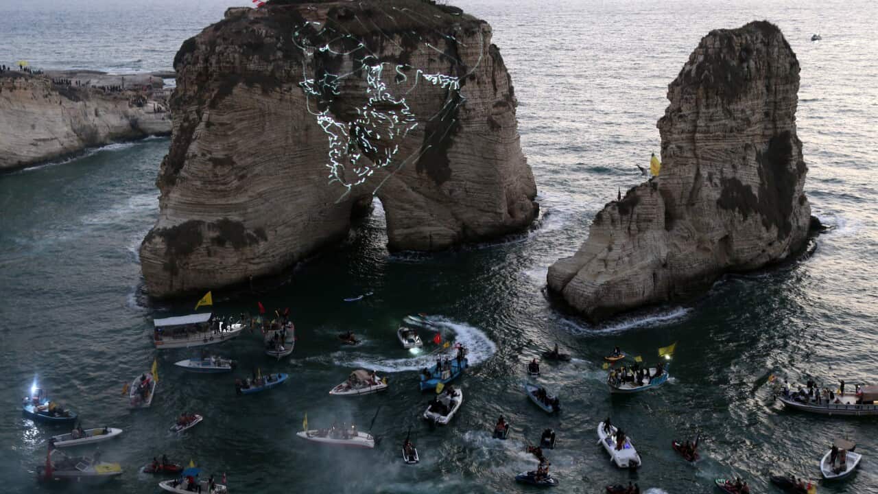 Rally on first anniversary of Hezbollah leaders Nasrallah and Safieddine death in Beirut