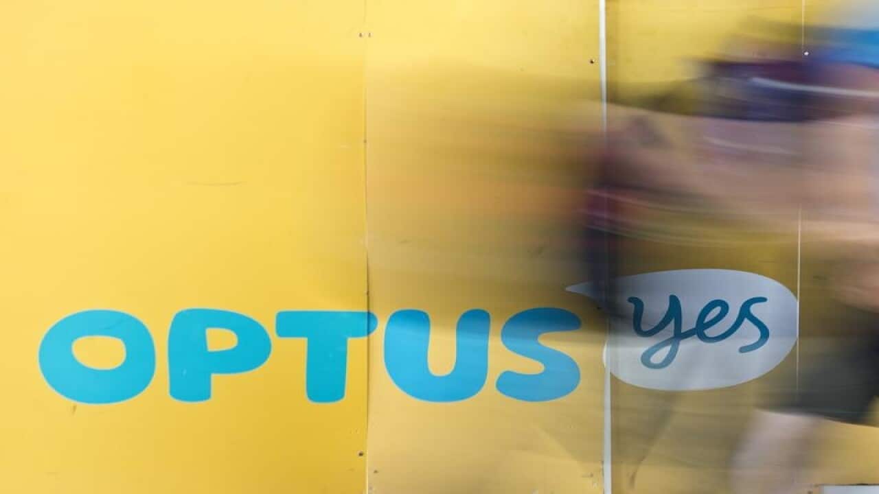 A file stock image of Optus signage seen in Brisbane.