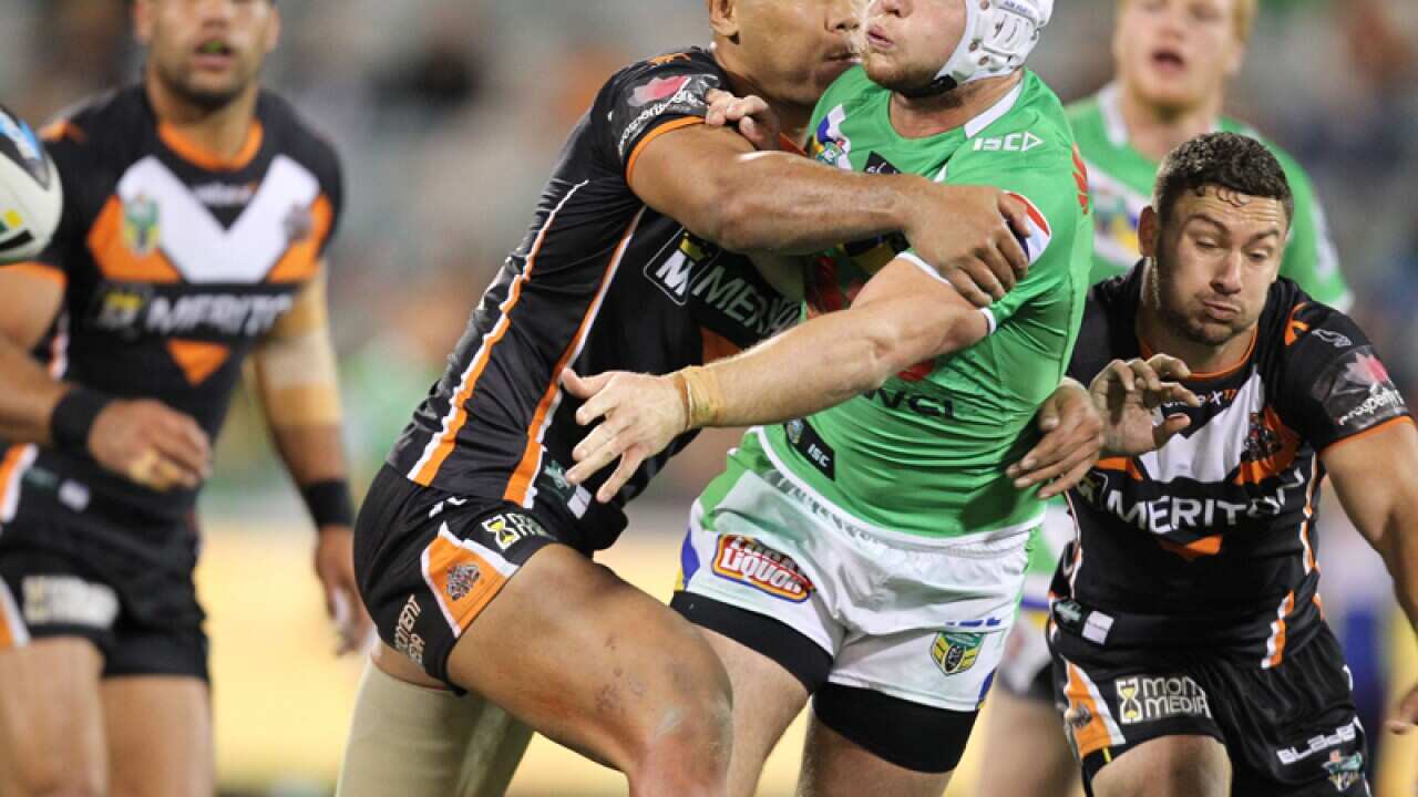 Canberra Raiders and Wests Tigers