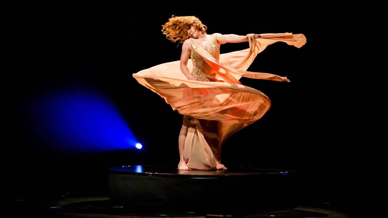Felice Aguilar Cirque Statosphere German artist Spinning Artist The Orbiter Melbourne Sydney Canberra