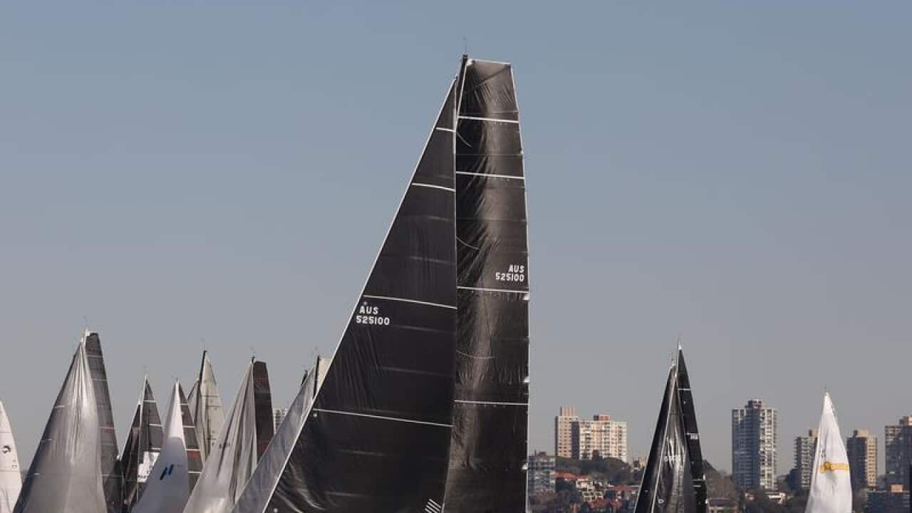 Supermaxi Black Jack sails in Sydney