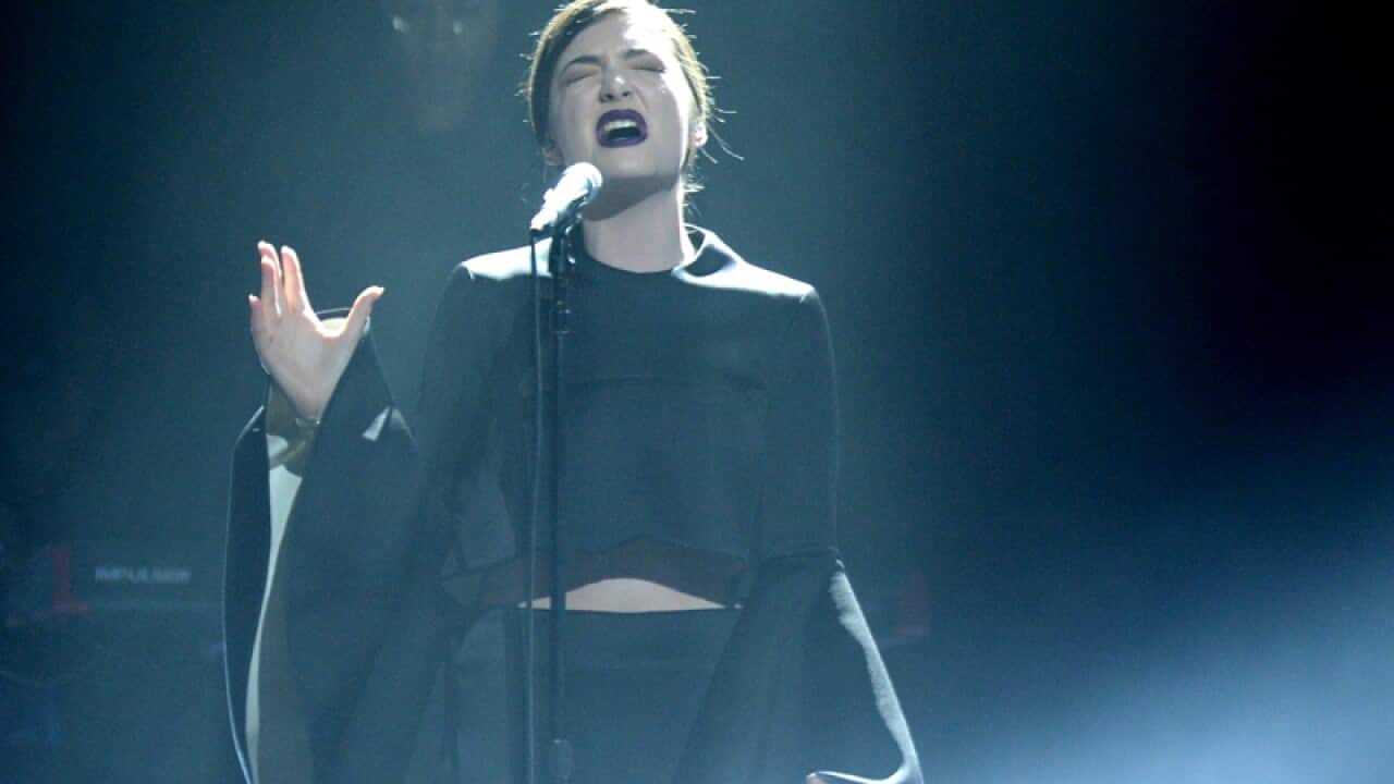 Lorde performs on stage at the 27th ARIA Awards in Sydney