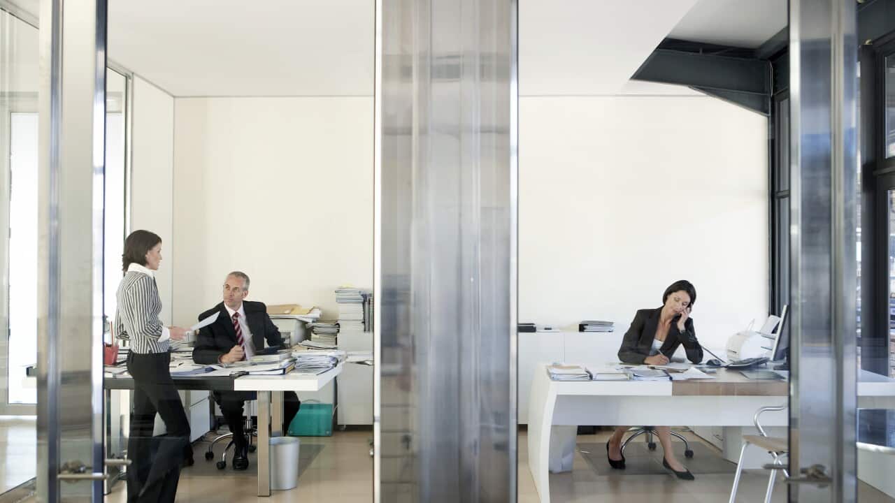 Is it good for workplace culture when management sits with employees? (AAP)