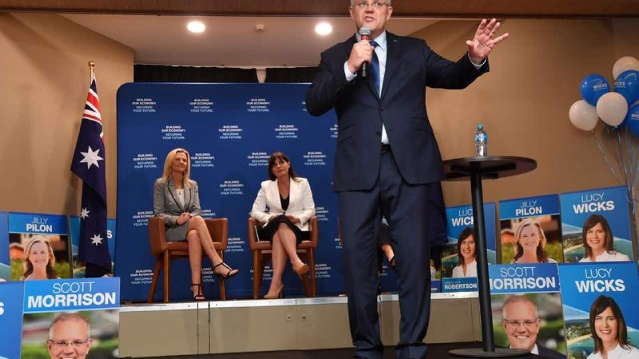 Scott Morrison at a campaign rally on the NSW Central Coast.