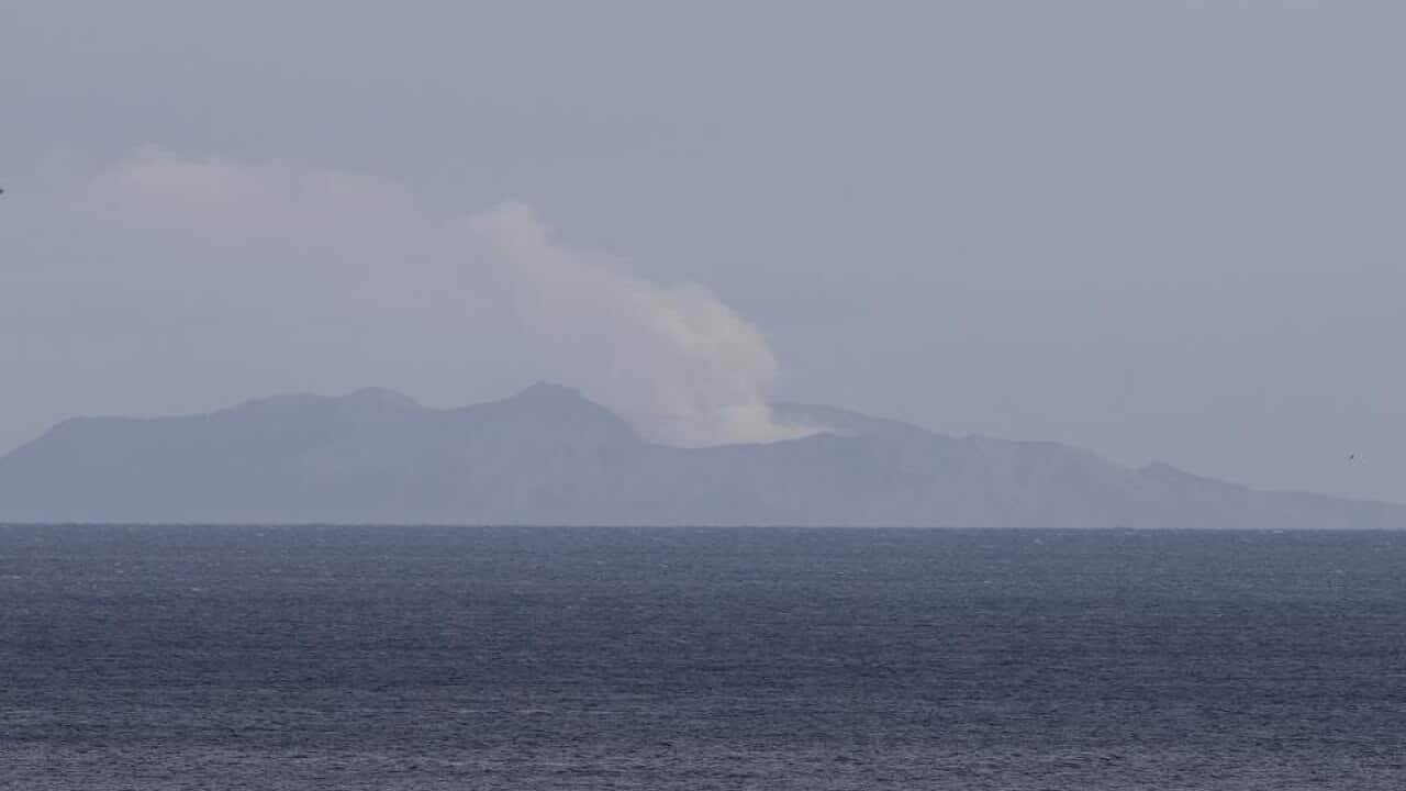 A plume of steam above White Island on Tuesday,
