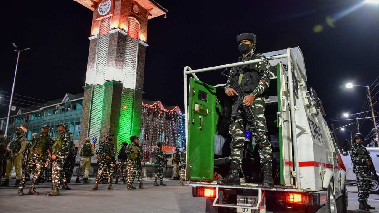Heightened security ahead of India's Independence day in Srinagar, India - 14 Aug 2022