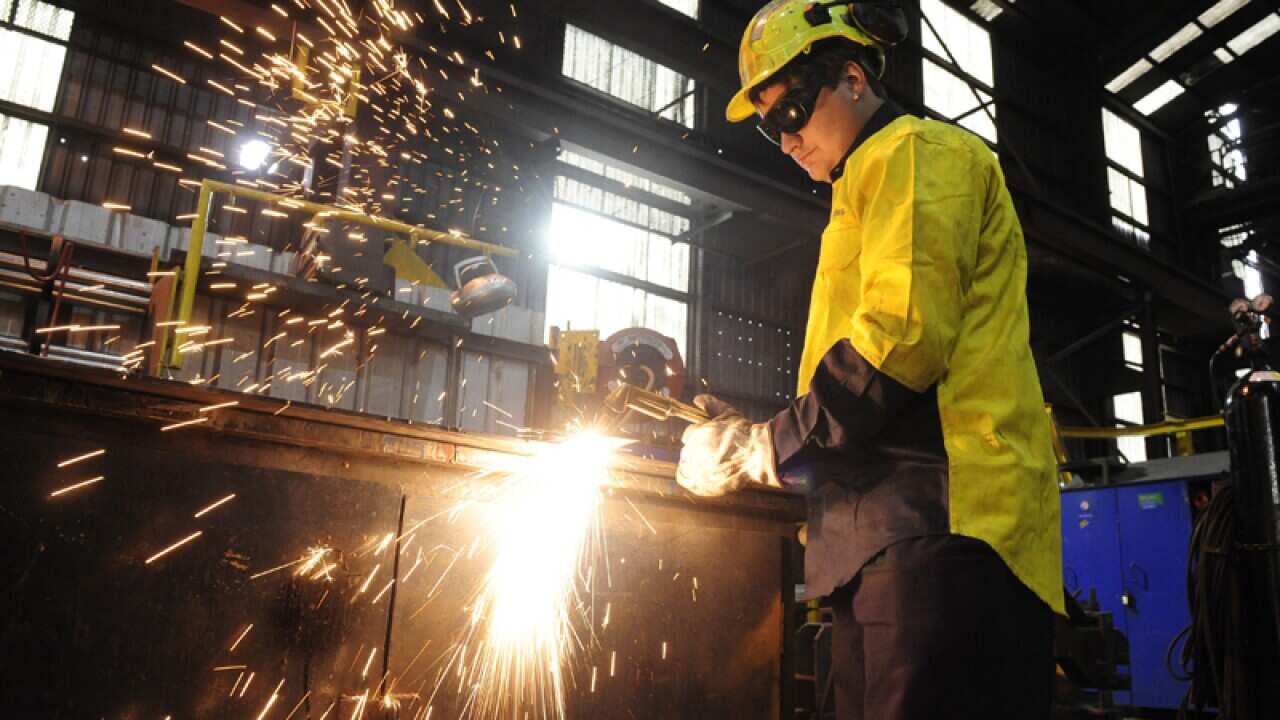 A trainee steelworker