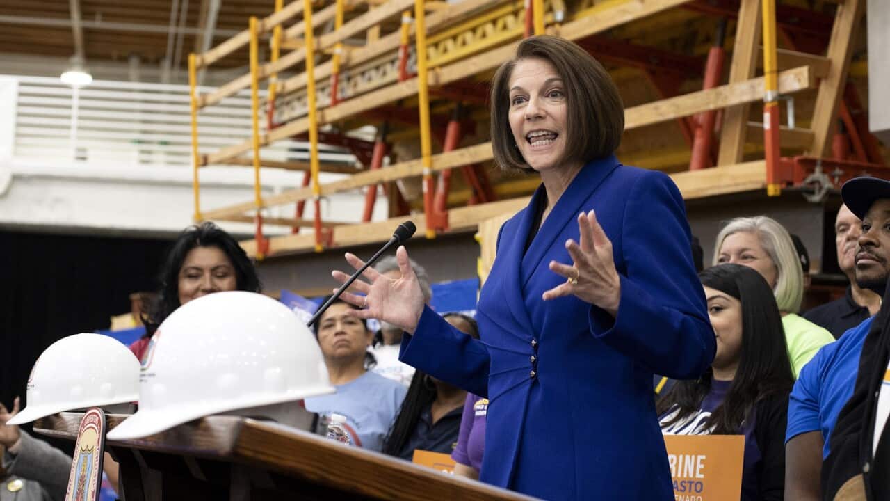 Democrat Senator Catherine Cortez Masto speaks during a news conference celebrating her U.S. Senate race win