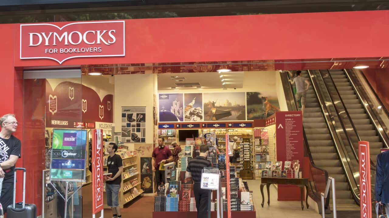 Australia, Queensland, Albert Street Dymocks for Booklovers bookstore entrance