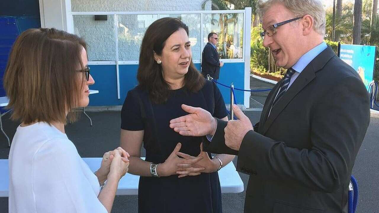 (L-R) Emma Nolan, Annastacia Palaszczuk and Geoff Hogg