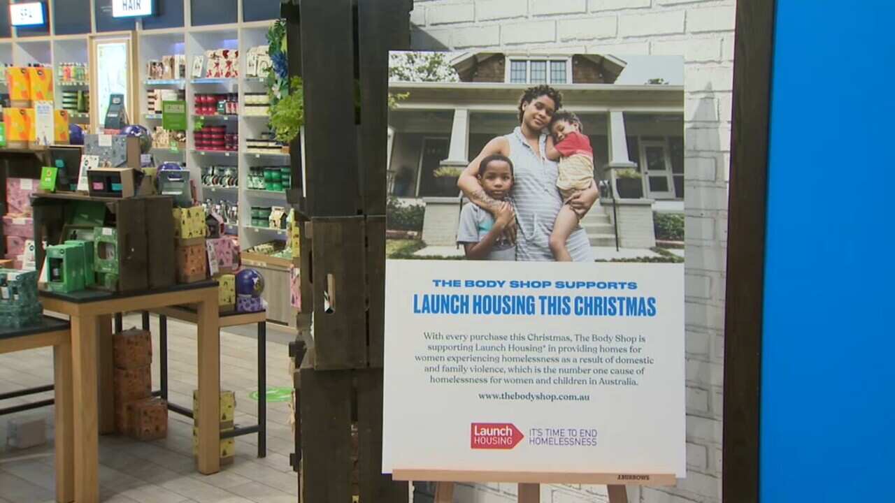 Launch Housing campaign poster in a Body Shop