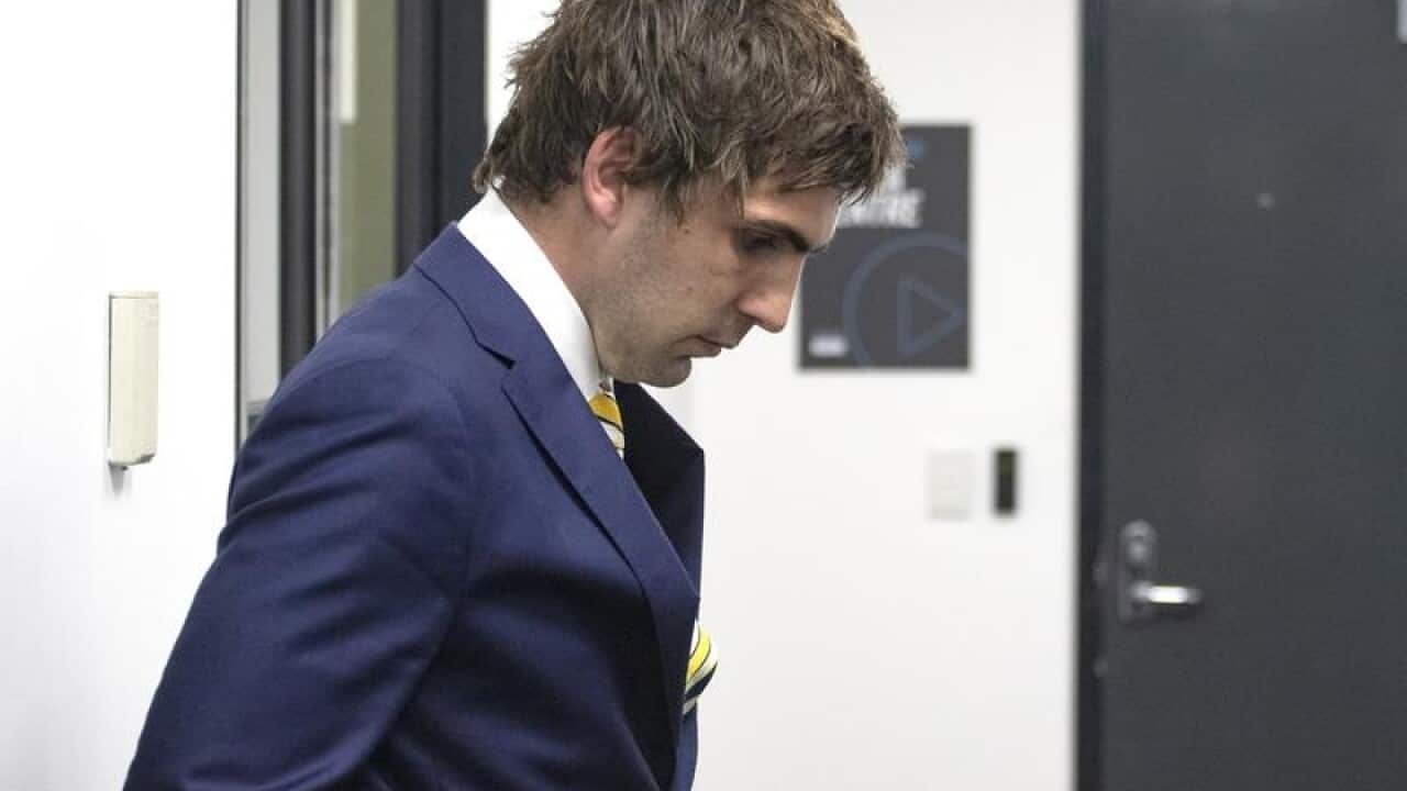 West Coast Eagles midfielder Andrew Gaff arrives at the AFL tribunal.