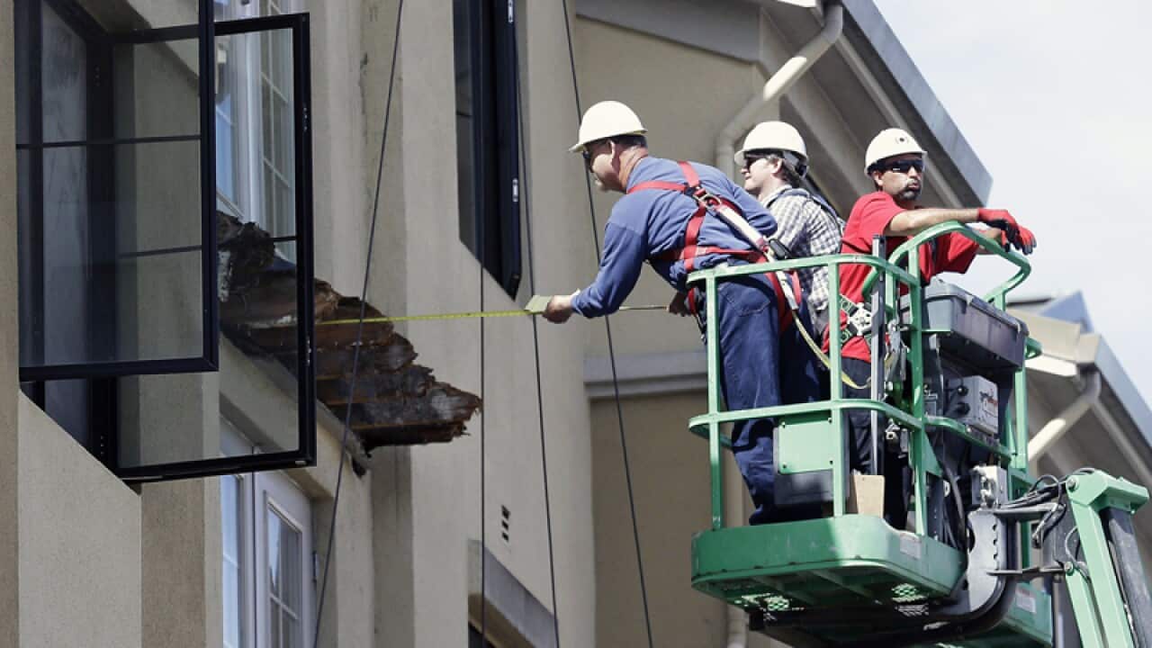 An apartment building balcony that collapsed in Berkeley