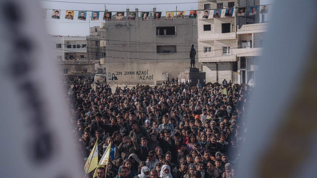 People in the city of Kobani in northern Syria mark 10 years since the city was declared free of the so-called Islamic State group
