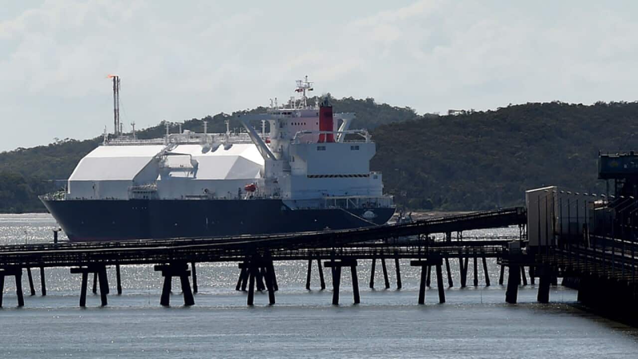 An LNG tanker leaves the Port of Gladstone