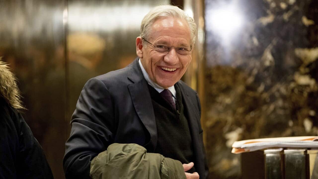 Journalist Bob Woodward, arriving at Trump Tower in January to interview Mr Trump