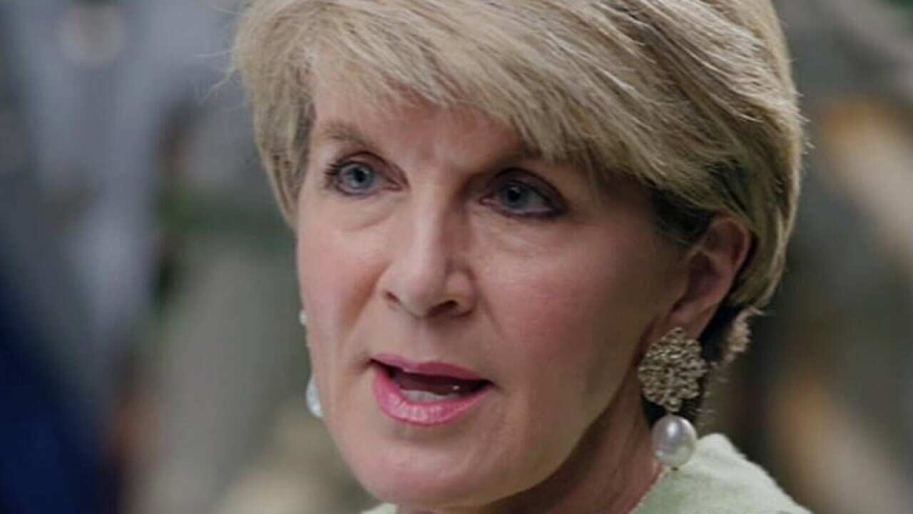 A screenshot of Julie Bishop during an interview with 60 Minutes