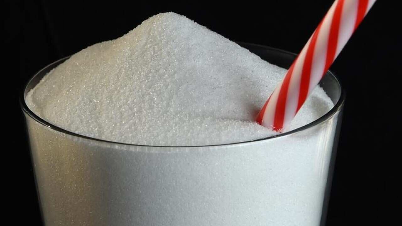 white sugar in a glass