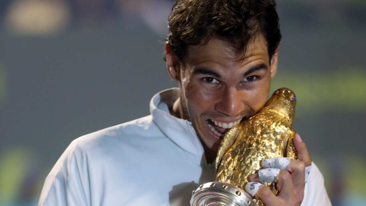 Spain's Rafael Nadal after winning the  Qatar ATP Open