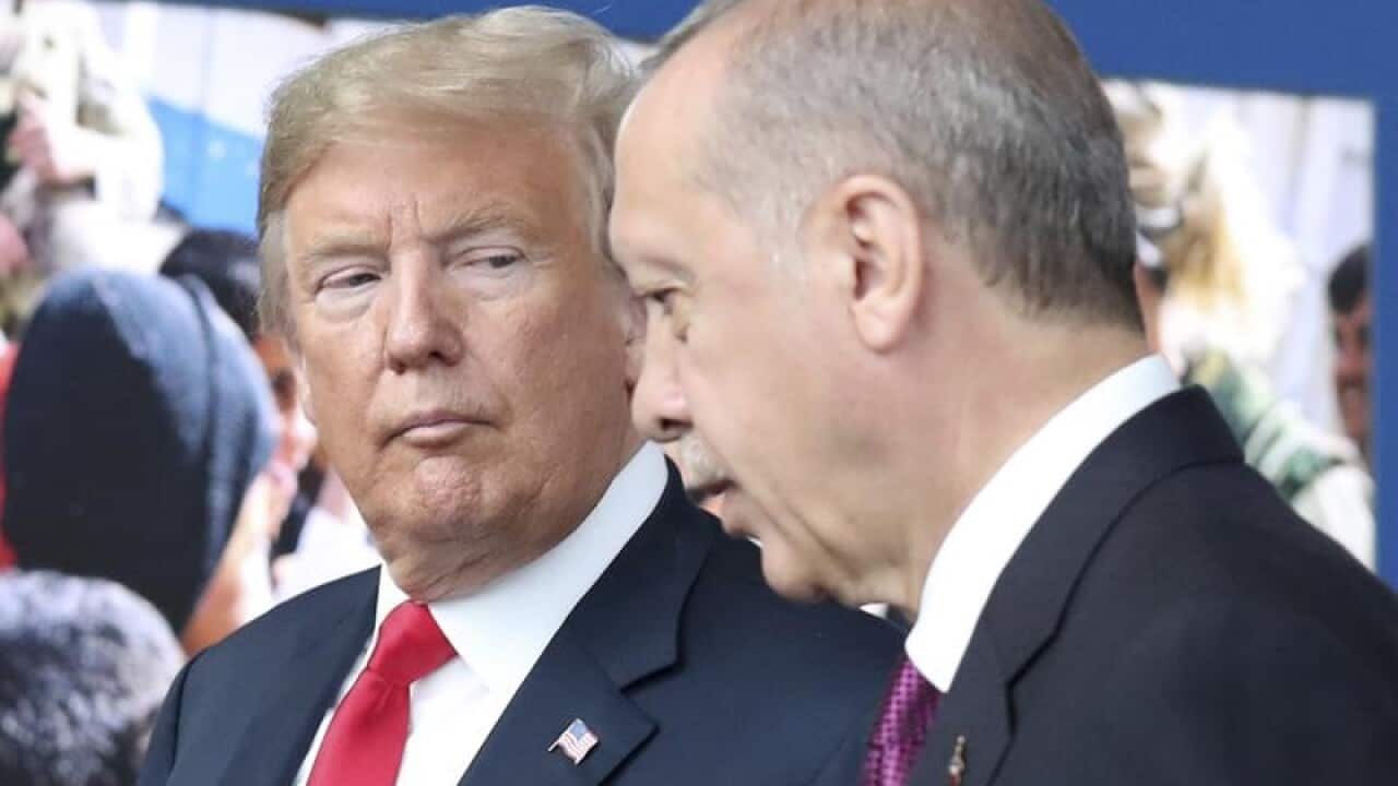 President Donald Trump has discussed a slow US pullout from Syria with Turkey's Tayyip Erdogan.
