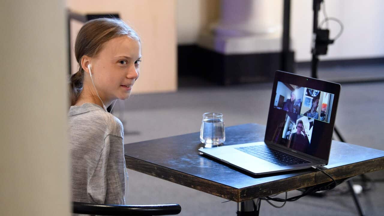 Teenage actvist Greta Thunberg spoke about the coronavirus and the environment in an online event to mark Earth Day.