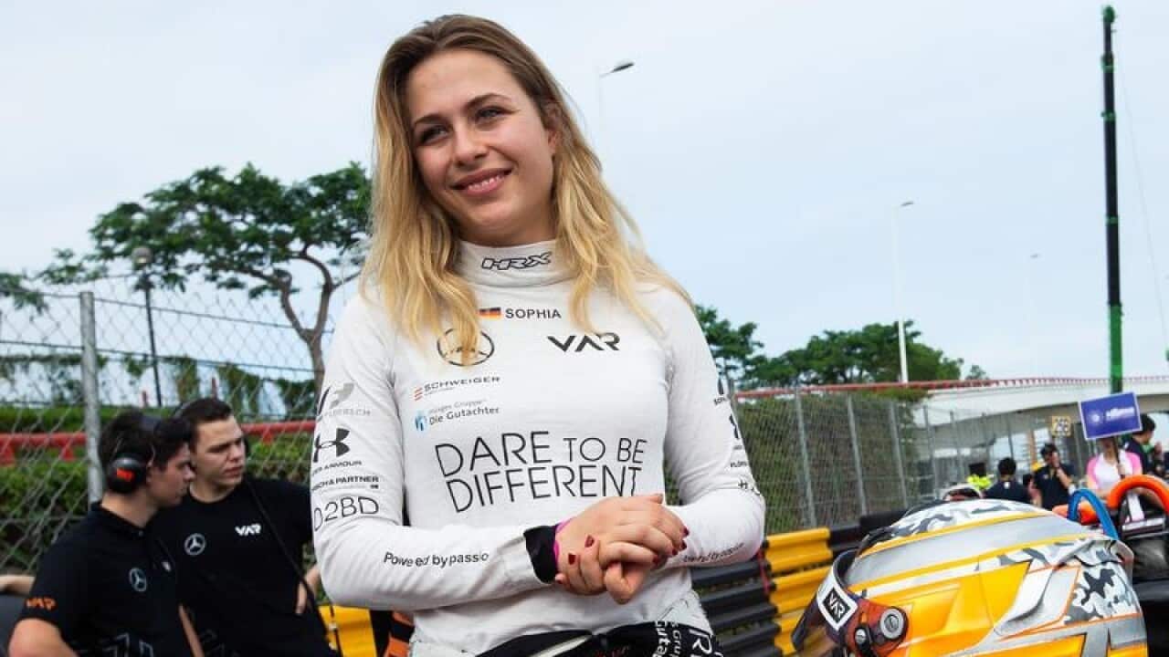 Sophia Floersch before the race