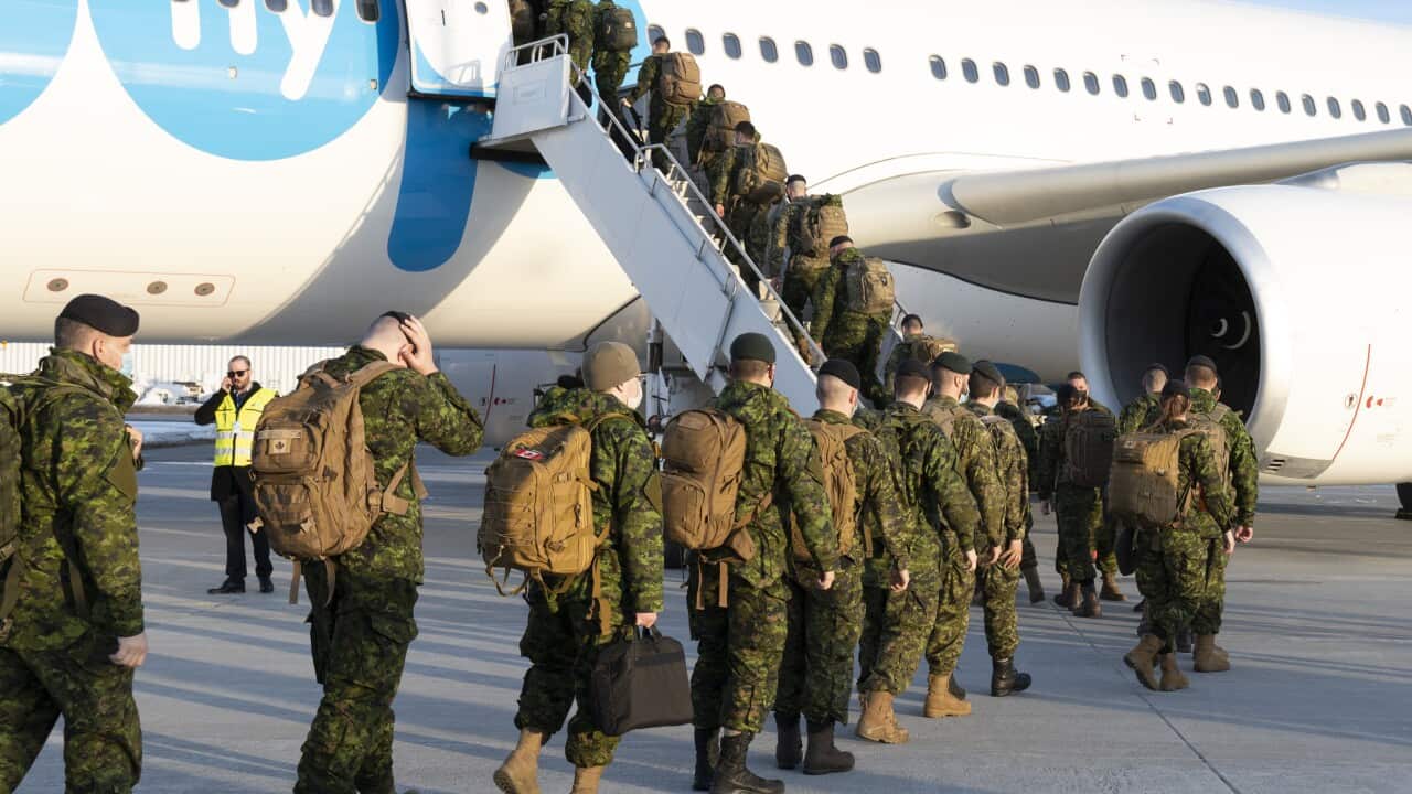 Canadian soldiers deploy to Latvia as part of NATO's decision to strengthen their presence in Central and Eastern Europe